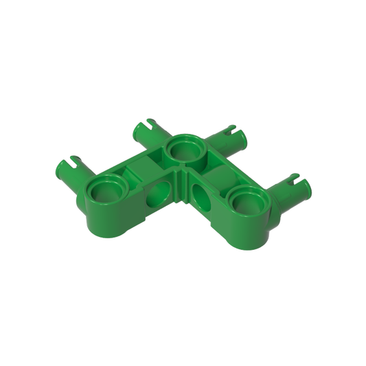 GDS-1005 - Technic Pin Connector Hub Perpendicular 3 x 3 Bent with 4 Pins (Pin Ridges Across Part)