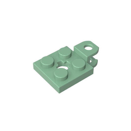 GDS-1072 - Plate Special 2 x 2 with Towball Socket, Short, Flattened with Holes and Axle Hole in Center
