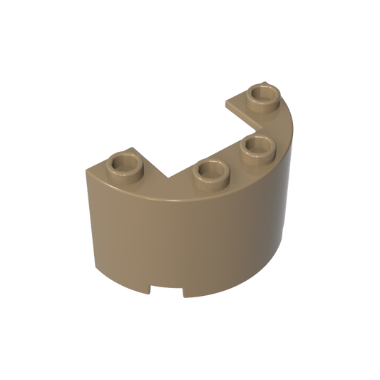 GDS-1127 - Cylinder Half 2 x 4 x 2 with 1 x 2 Cutout