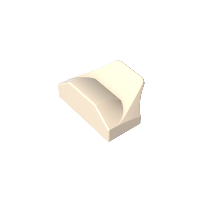 GDS-1507 - Wedge Curved 1 x 2 x 2/3 No Studs, Wing End