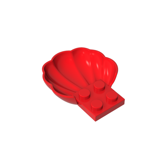 GDS-2092 - Animal Body Part, Clam / Scallop Half Shell with 4 Studs