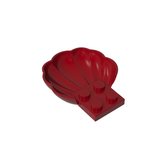 GDS-2092 - Animal Body Part, Clam / Scallop Half Shell with 4 Studs