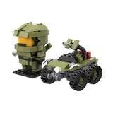 GOBRICKS MOC 168036 Master Chief + Warthog halo