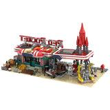 GOBRICKS MOC 180677 Red Rocket Modular Gas Station from Fallout