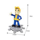 GOBRICKS MOC 179833 FALLOUT: Vault Boy posable desktop figurine with stand