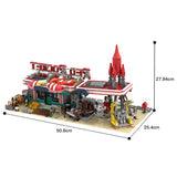 GOBRICKS MOC 180677 Red Rocket Modular Gas Station from Fallout
