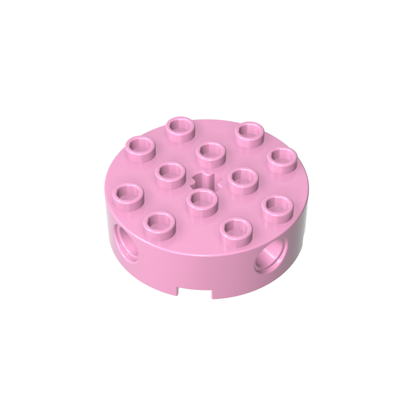 GDS-951 - Brick Round 4 x 4 with 4 Side Pin Holes and Center Axle Hole