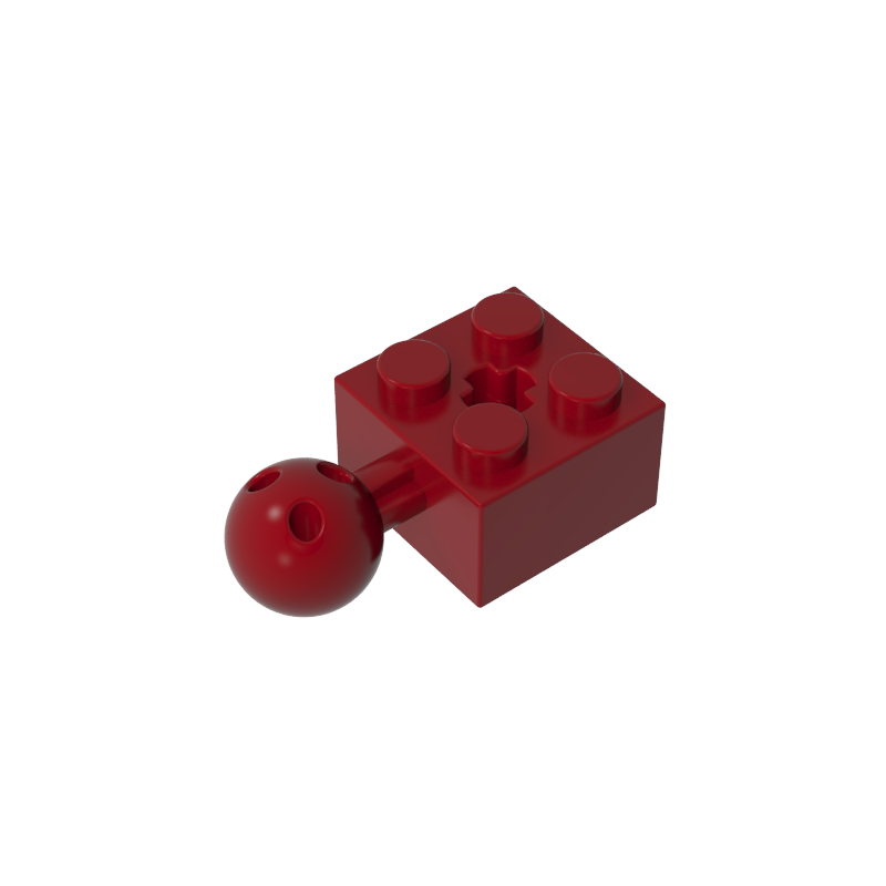 GDS-976 - Technic Brick Modified 2 x 2 with Ball and Axle Hole, with 6 Holes in Ball