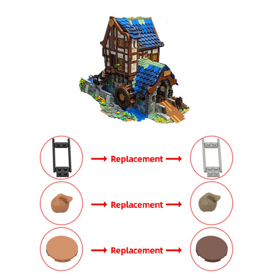 MOC-173041 Medieval Sawmill - Double 21325 Medieval Blacksmith Alternative Build