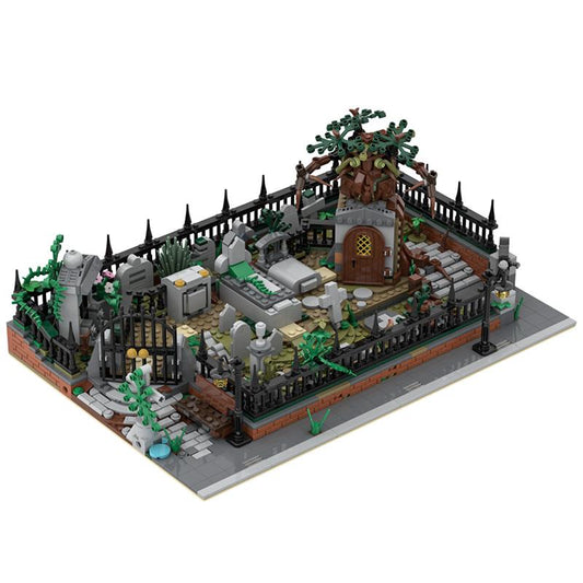 Modular Graveyard MOC and Hidden Side 70420 set stand