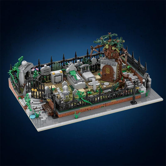 Modular Graveyard MOC and Hidden Side 70420 set stand