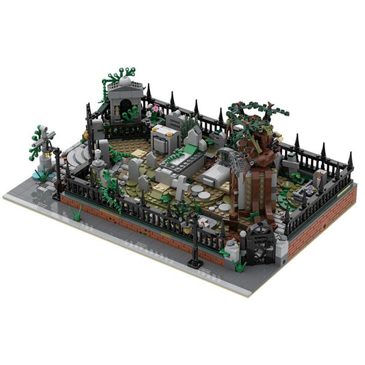 Modular Graveyard MOC and Hidden Side 70420 set stand