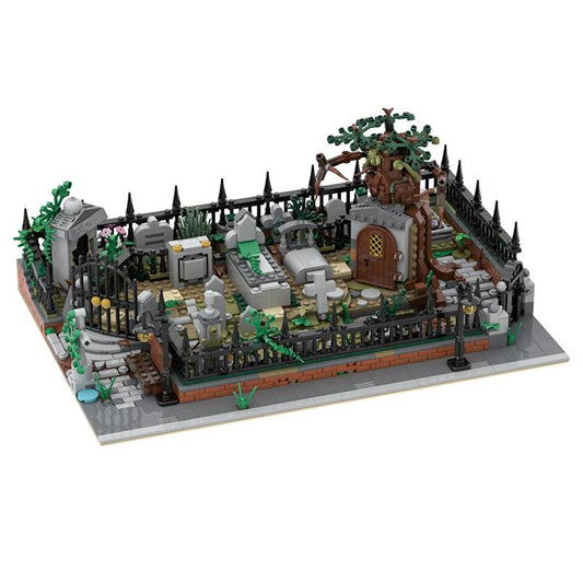 Modular Graveyard MOC and Hidden Side 70420 set stand