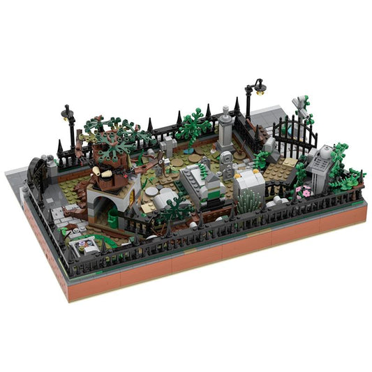 Modular Graveyard MOC and Hidden Side 70420 set stand