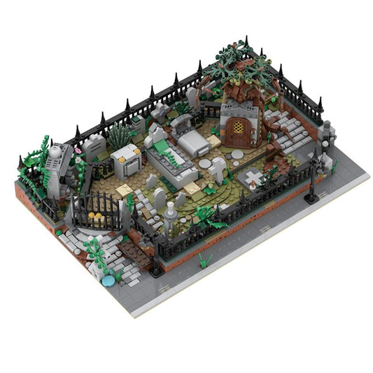 Modular Graveyard MOC and Hidden Side 70420 set stand