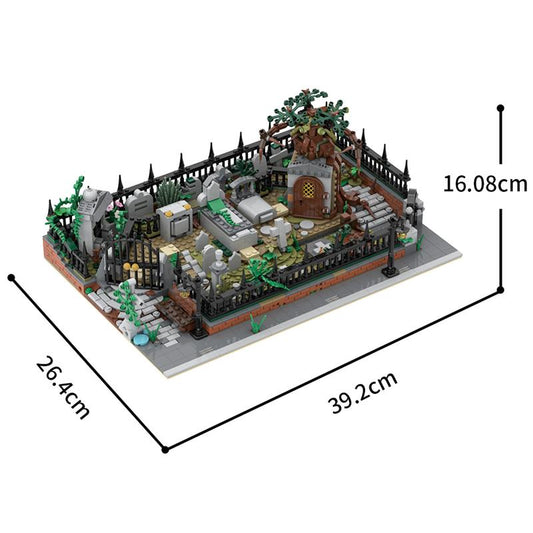 Modular Graveyard MOC and Hidden Side 70420 set stand