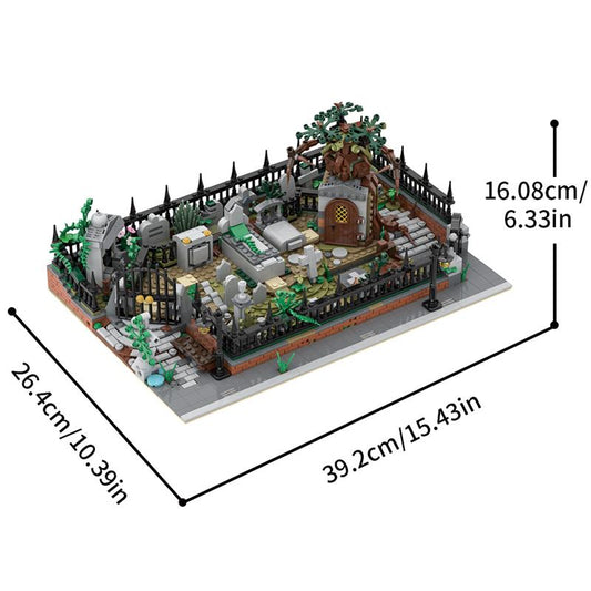 Modular Graveyard MOC and Hidden Side 70420 set stand