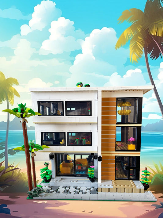 MOC-187263 Modern House V2 Modular Alternate build of 2x31153