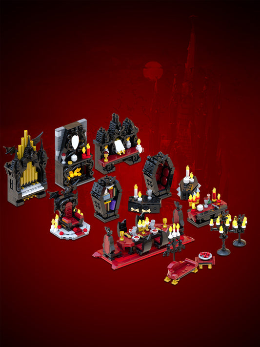MOC-199046 Lego Vampire Furniture Full PACK - Halloween Medieval DnD scenery props