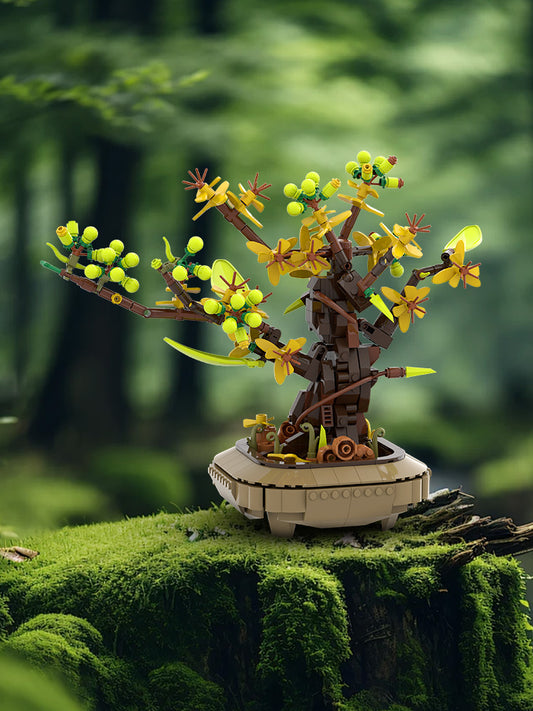 Potted apricot bonsai (design)