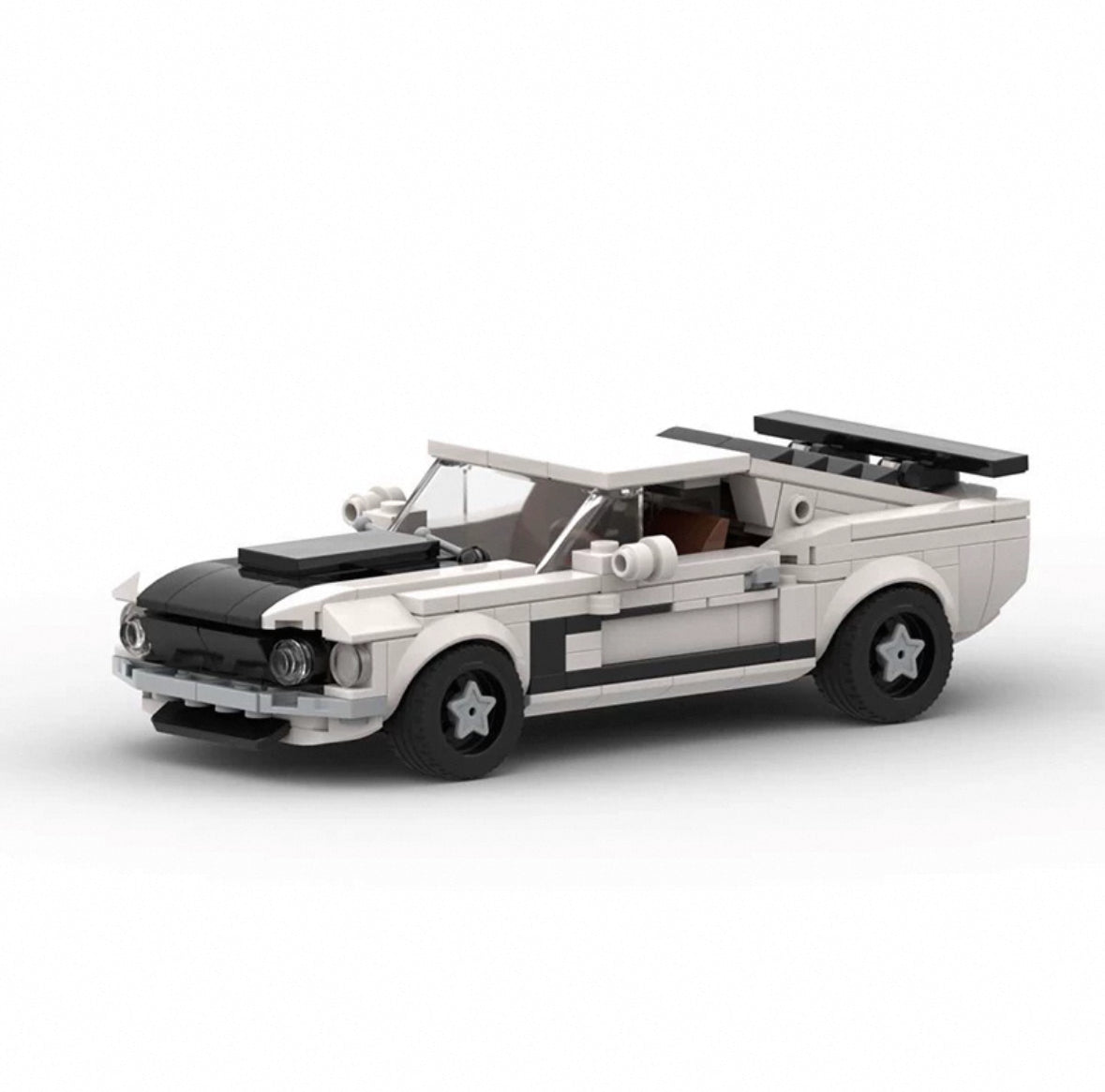 MOC-96115 `69 Ford Mustang Boss 302 White– MOC Brick Store