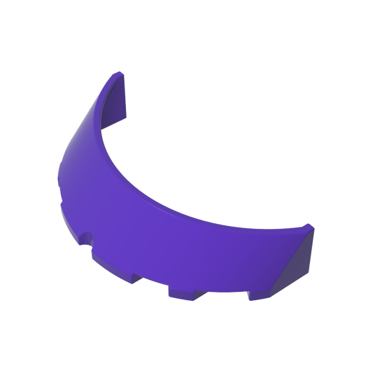 GDS-M119 - Windscreen 3 x 6 x 1 Curved with 2 Circular Stud Holders in Bottom