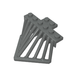 GDS-M278 - Train Cow Catcher, Plate Special 2 x 6 with Sloped Bars