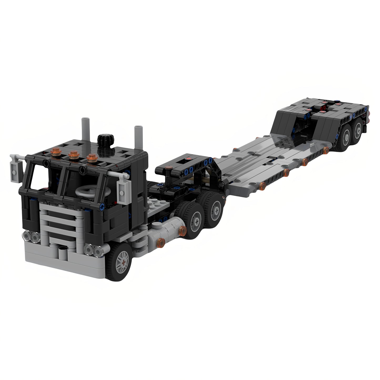 MOC-103351 Cab Truck Low Bottom Trailer Building Block Toy Model Gift Ornament