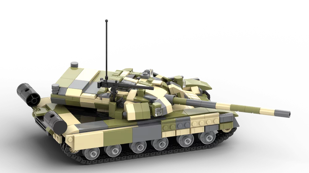 MOC-105678 tank eight tower bank military building blocks educational toy model gift ornaments