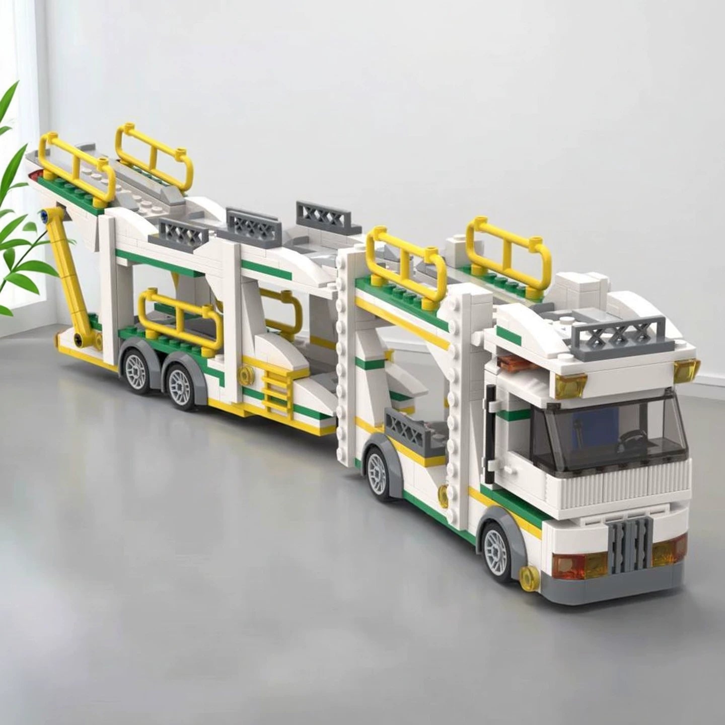 MOC-118430 Transporter Double-decker Car Transporter Building Blocks Educational Toy Model Gift Ornament