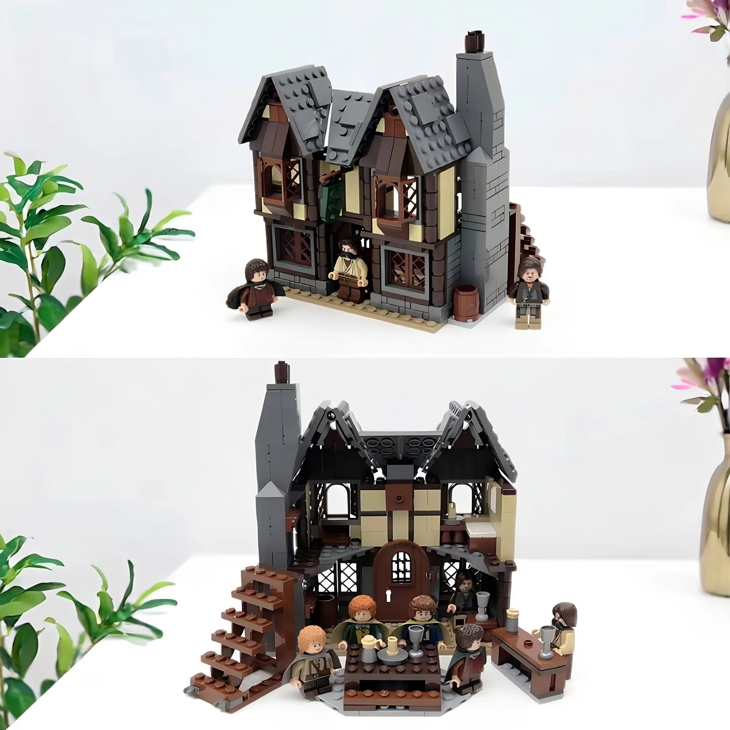 MOC-12657 building blocks The Hobbit and The Lord of the Rings Prancing Pony Hut puzzle model ornaments