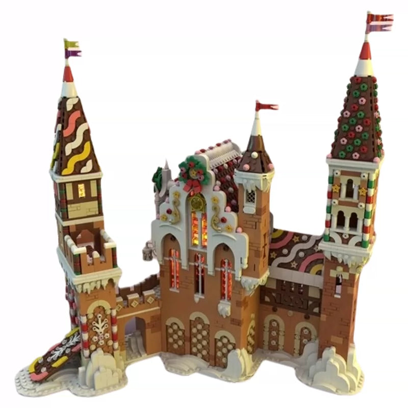 MOC-130576 Gingerbread Christmas Fairy Tale Castle Building Blocks Educational Toy Model Gift Ornament