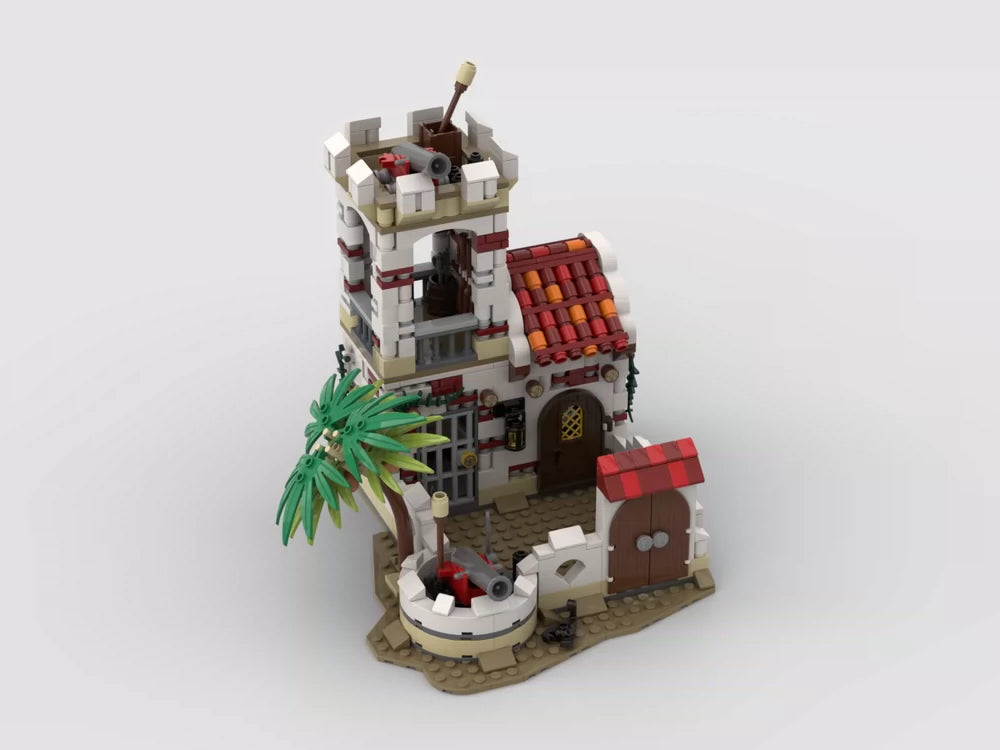 MOC-143230 assembled small brick fortress building block scene series pirate educational toy model