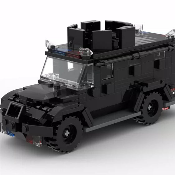 MOC-155477 Lunke Panda Police Car Boy Assembled Building Blocks Educational Toy Model Ornament