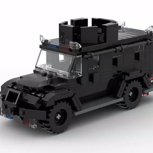 MOC-155477 Lunke Panda Police Car Boy Assembled Building Blocks Educational Toy Model Ornament