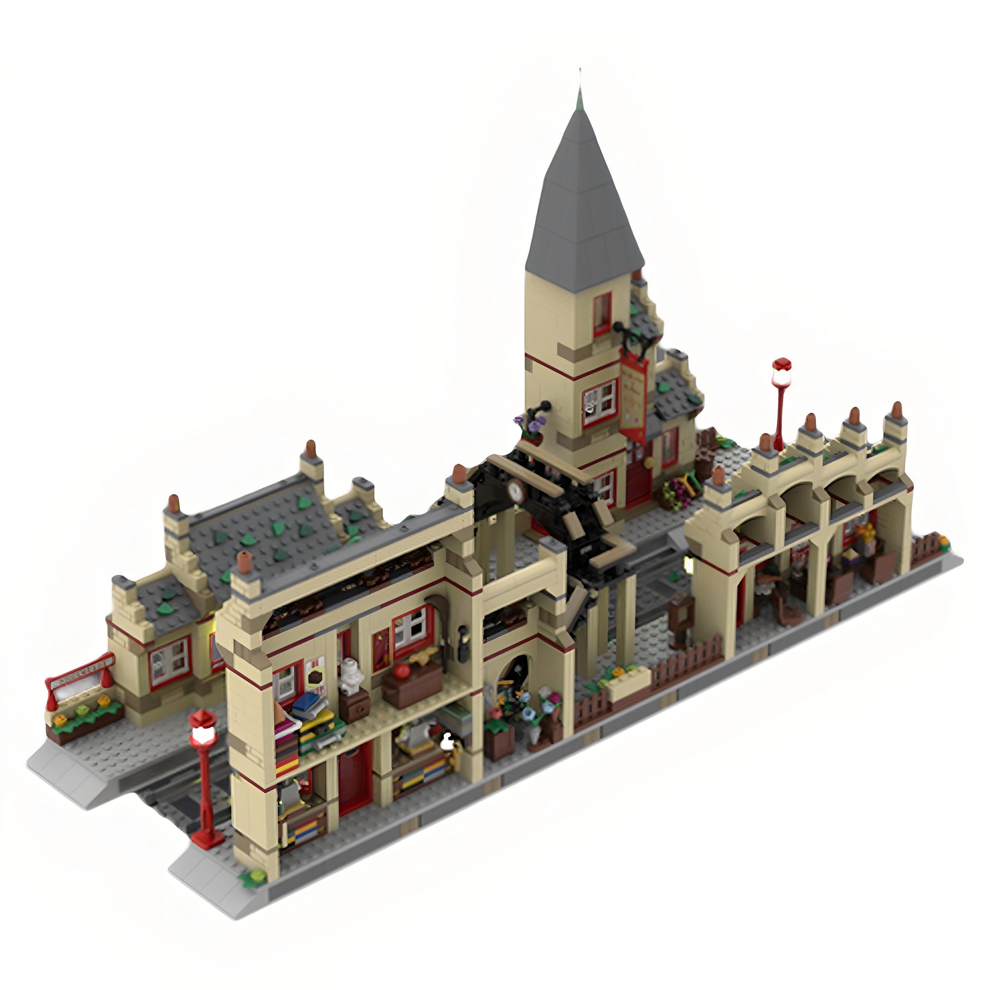 MOC-156778 Large-scale expansion of Hogsmeade Station building block toy streetscape building
