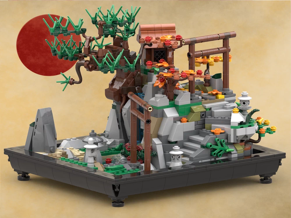MOC-16896 assembled potted building blocks bonsai tree educational time-lapse toy building model