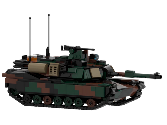 MOC-184373M1A2 Abrams forest tank building block puzzle model ornaments