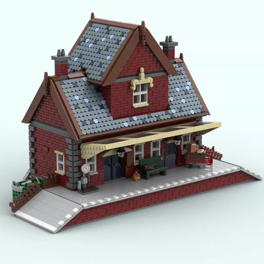 MOC-188845 rural railway station creative building model