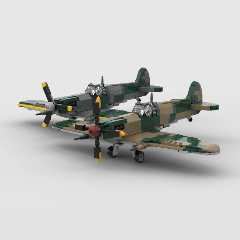 MOC-191141 Super Marlin Spitfire aircraft building block toy model ornaments