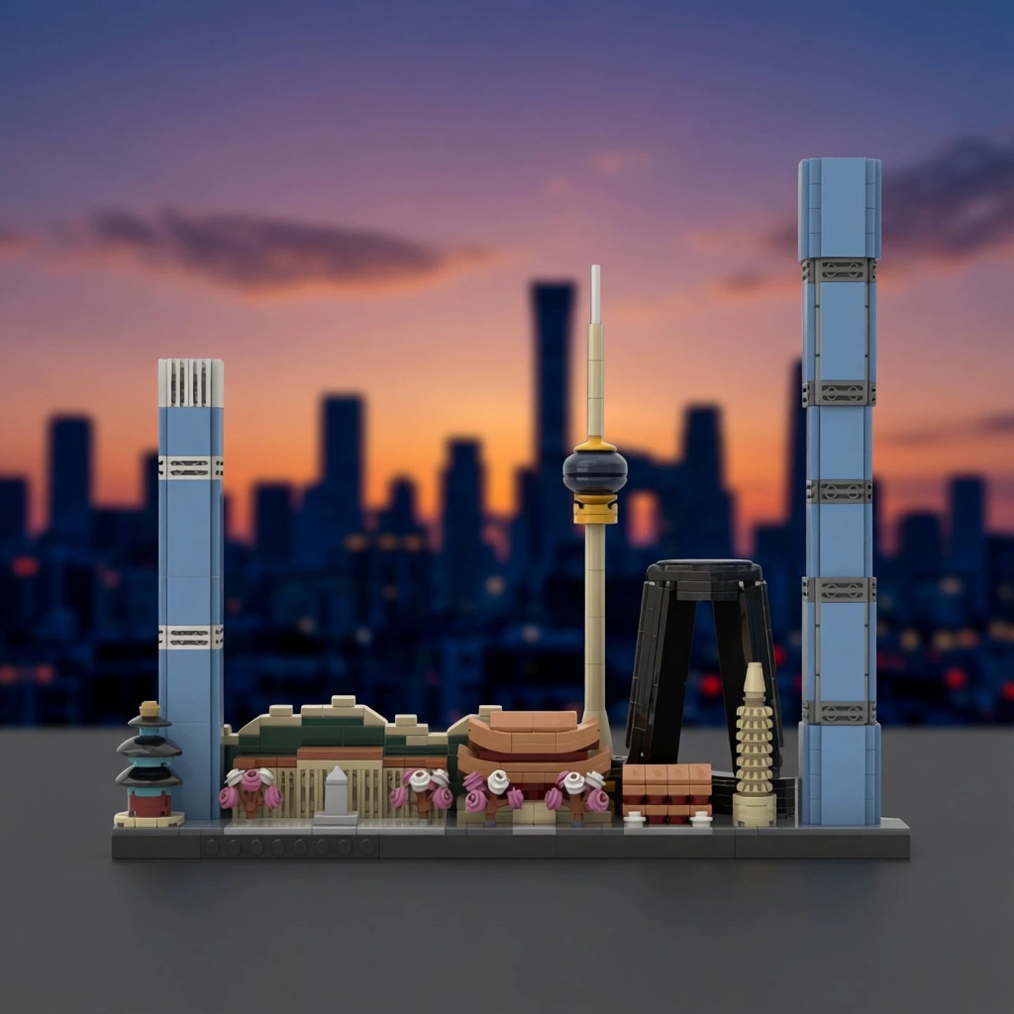 MOC-199235 Beijing skyline building street scene series building block toy model ornaments
