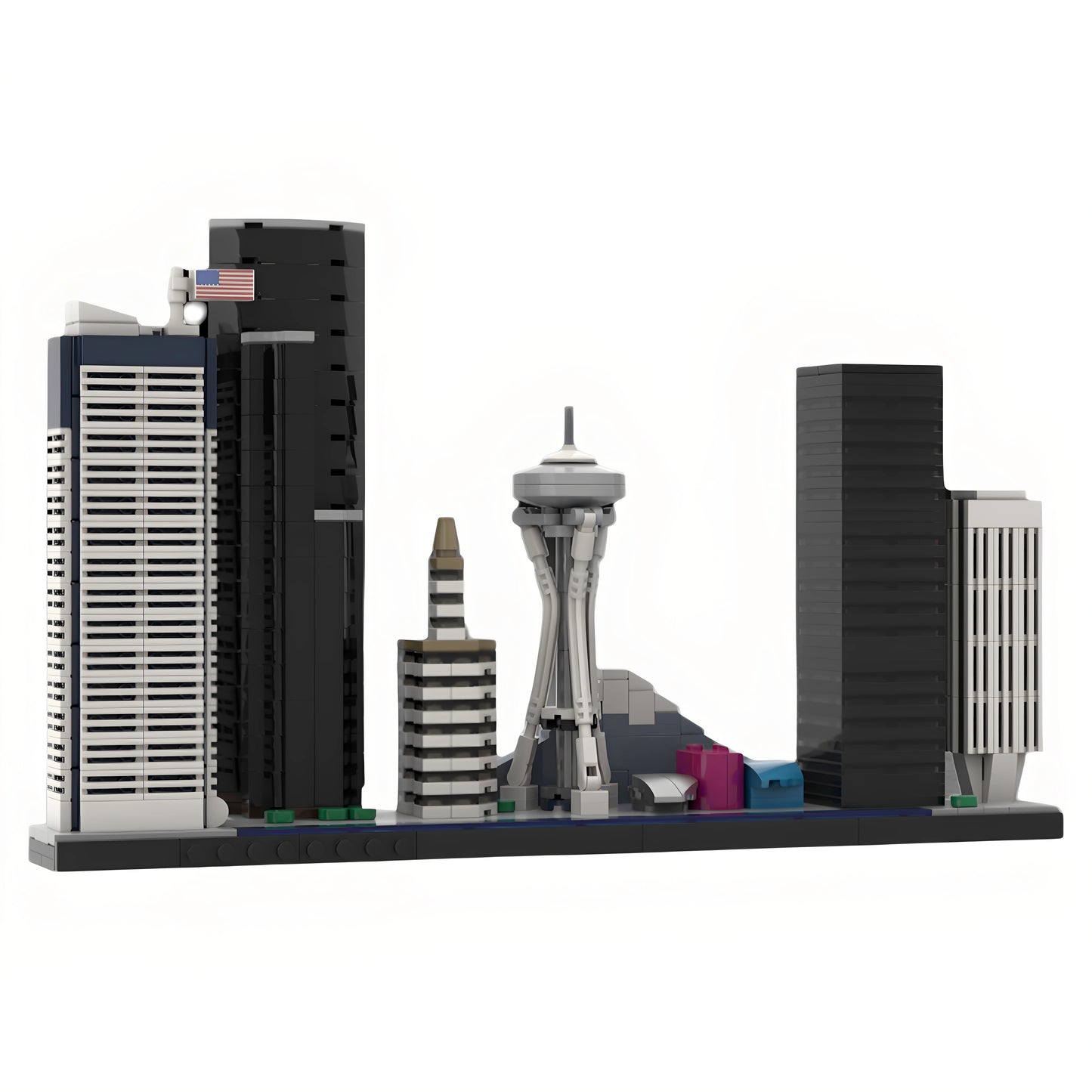 MOC-201400 Seattle Skyline Street View Building Blocks Toy Model Gift Ornament