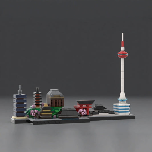 MOC-202184 Kyoto Skyline Building Street View Building Blocks Puzzle Model Gift Ornament
