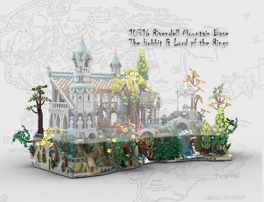 MOC-209992 Rivendell's Mountain Base Hobbit Lord of the Rings building block toys