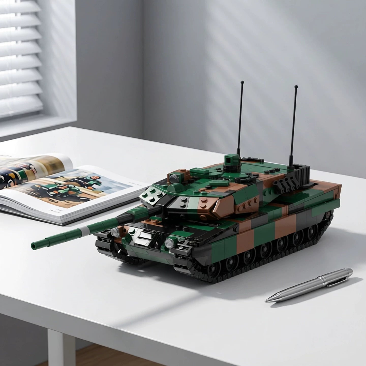 MOC-210176 Mobile combat Leopard 2A6 tank model 1:35 scale building block model