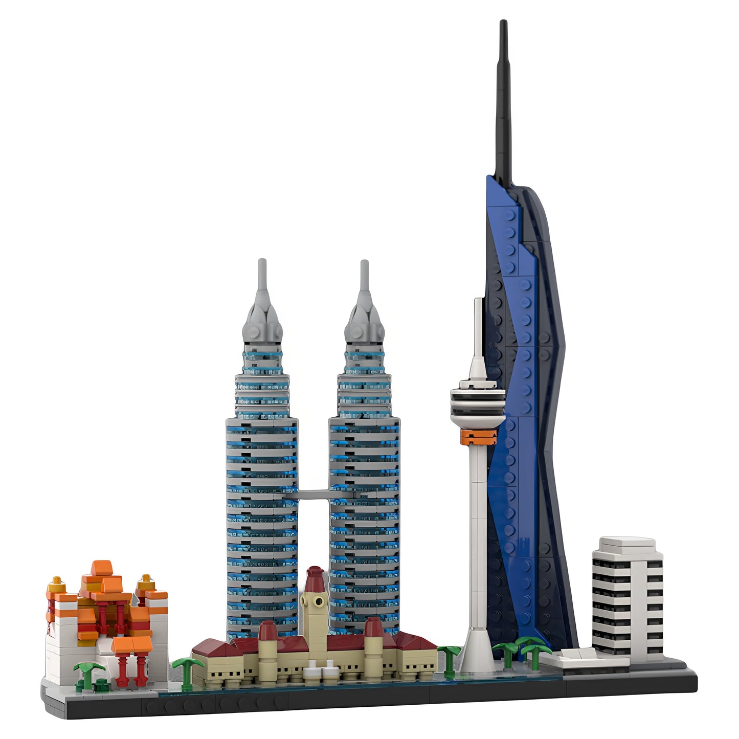 MOC-218266 Kuala Lumpur Skyline Street View Building Blocks Toy Model Gift Ornament
