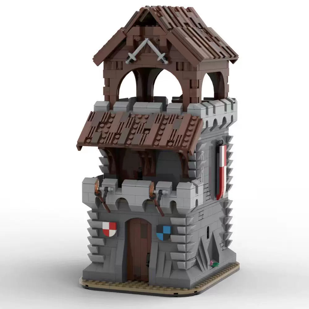MOC-225975 Medieval Architecture City Guard Series Tower Defense Toys Festival Atmosphere Building Blocks DIY