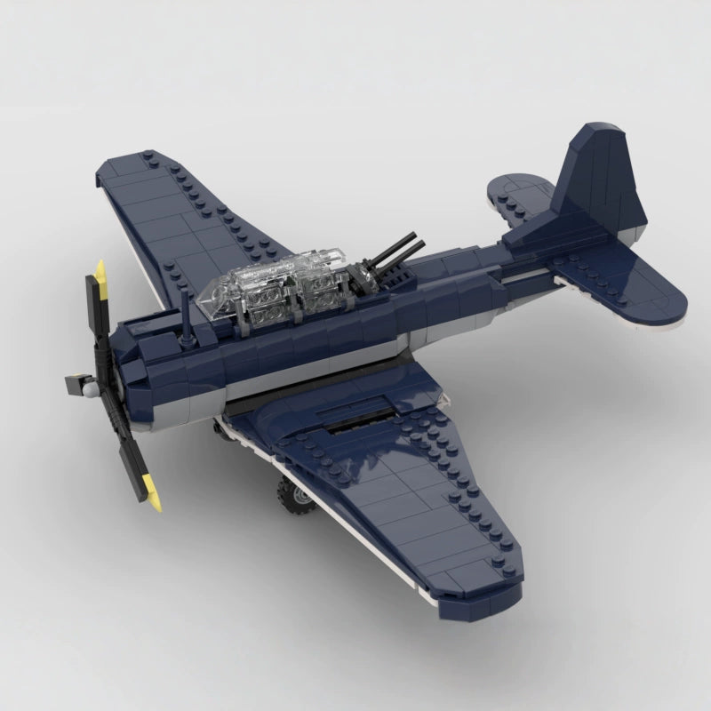 MOC-227903 Aviation SBD-5 Dauntless Aircraft Dive Bomber Building Block Toy