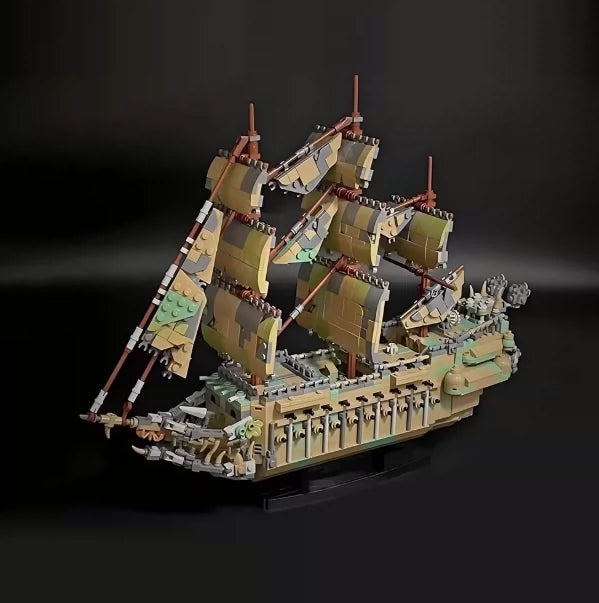 MOC-232567 Flying Dutchman cloth ship puzzle assembled building block model pirate