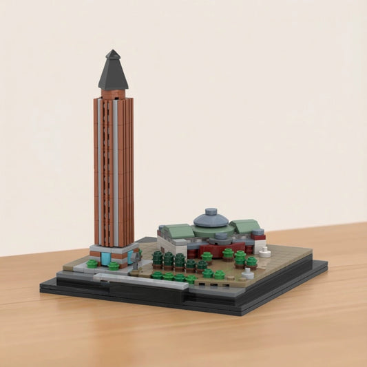 MOC-241995 exhibition tower and festival hall building street view building block educational toy model